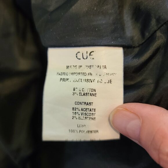 Cue Australia A-Line Dress Zip Front Sleeveless Pockets Navy Jacquard AU 8/ US 6 - Picture 10 of 11